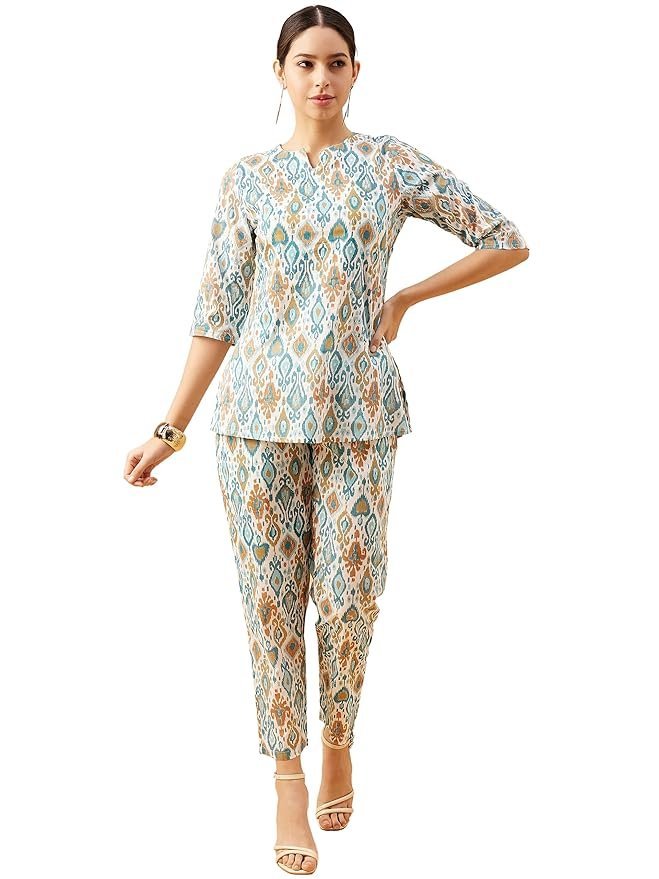 81k3ixMbe1L._SY879_ Pure Cotton Cord Set Pant for Women I Cord Sets Tunics for Women Stylish I Co-ord Set for Women Western - Image 1