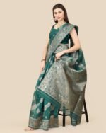 Floral Print Organza Saree - Image 3