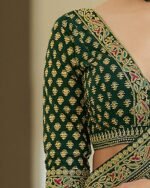 Sequinned Saree with Patch Border - Image 3