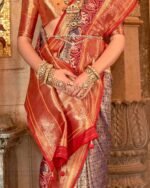 Women Patola Woven Saree with Latkans Border - Image 2