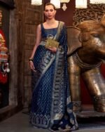 Women Paisley Woven Satin Silk Saree