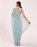 Women Embroidered Saree with Unstitched Blouse Piece - Image 5